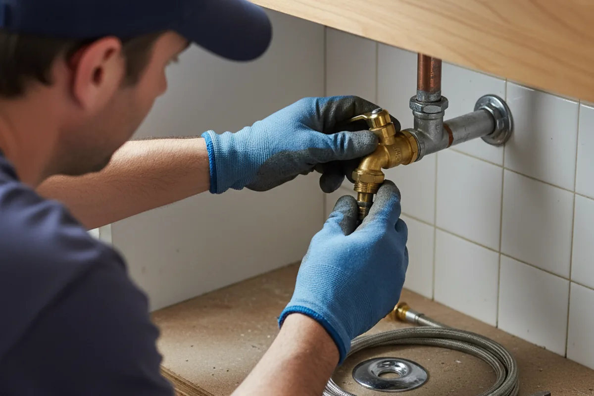 Shutoff valve and fitting work during Emergency Plumbing in Boone